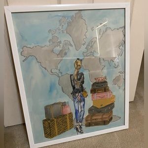 Colleen Karis World Map Glass Frame